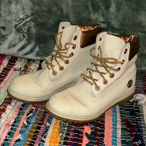 Timberland Women's Lace Up Boots - White and Brown
